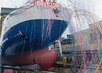Mitsubishi Shipbuilding Holds Christening And Launch Ceremony For Second Of 2 Large Ferries