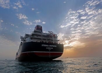 Stena Impero, a British-flagged vessel owned by Stena Bulk, is seen at Bandar Abbas port