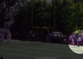 Referee Shot with Cannon During Maine Maritime Football Game