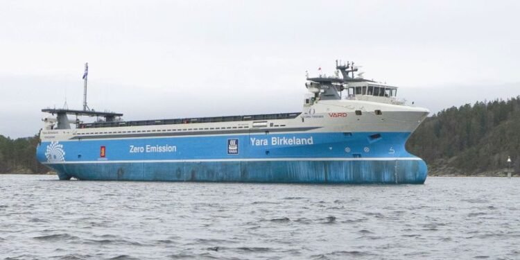 World’s First 100% Electric And Autonomous e-Container Ship ‘Yara Birkeland’ Prepares For Operations