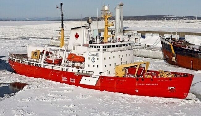 Cargo Vessel And Canadian Coast Guard Icebreaker Collide Near Port Of Quebec