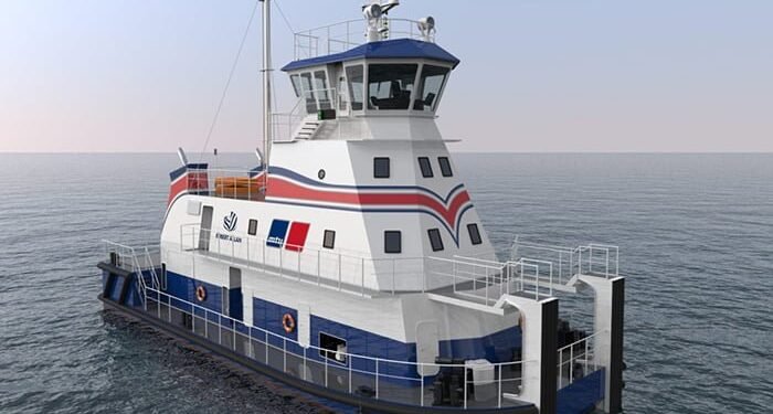 VIDEO: Robert Allan and MTU develop LNG fueled shallow draft push boat image description