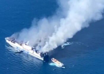 fire on Italian ferry Euroferry Olympia