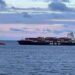disabled containership under tow off Canada MSC Kim