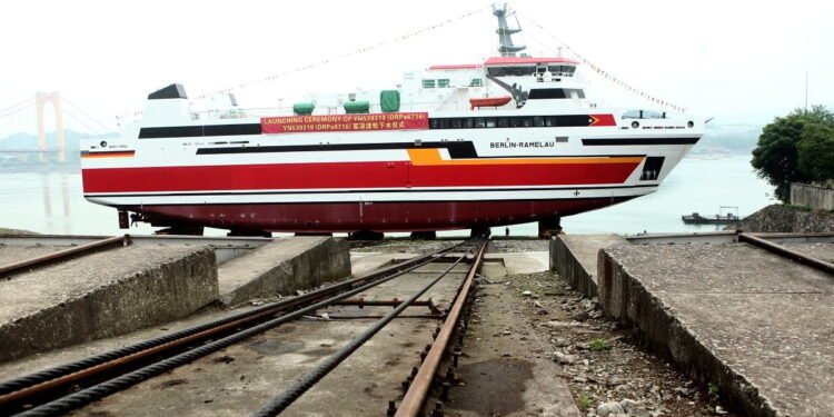 Video: Damen Launches RoPax 6716 For Port Authority Of Timor-Leste