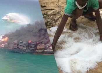 Photos: Plastic Waste From Blazing Cargo Ship Wash Up On Sri Lankan Coast