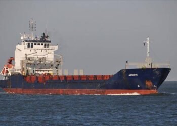 Foreign Merchant Ship Hit by Missile in Mariupol