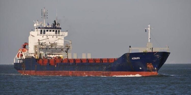 Foreign Merchant Ship Hit by Missile in Mariupol