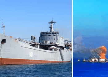 Video: Ukraine Claims Russian Landing Vessel Destroyed In Berdyansk