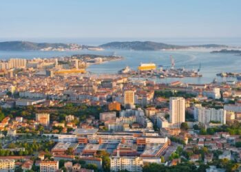 Port of Toulon at sunset