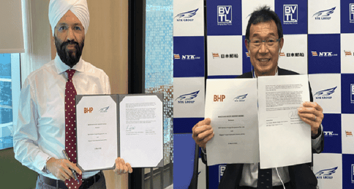 BHP and NYK signing a Memorandum of Understanding