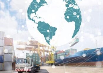 Global connection concept of Industrial Container Cargo freight