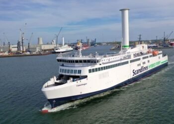 Scandlines' second vessel operates with a Norsepower Rotor Sail.