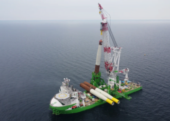 DEME Offshore's Flagship Vessel Orion Installs First Monopile at German Offshore Wind Project
