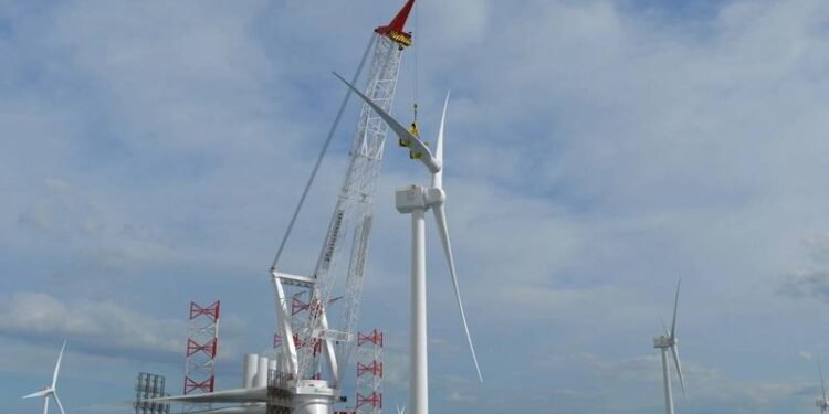 Huisman's Leg Encircling Crane for Another Cadeler Offshore WInd Vessel