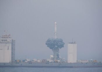 Long March-11 rocket takes off from an offshore platform in the Yellow Sea off Shandong