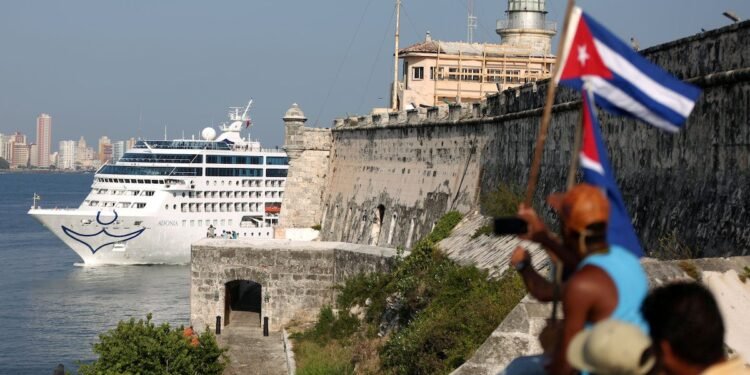 FILE PHOTO: U.S. Carnival cruise ship Adonia arrives at the Havana bay, the first cruise liner to sail between the United States and Cuba since Cuba's 1959 revolution