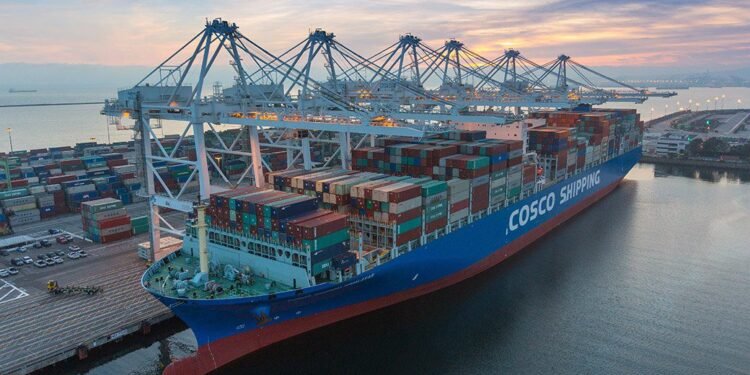 Raised Tariffs Escalate Trade War with China cosco shipping at port of long beach