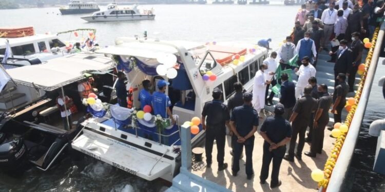 India: Most Awaited Water Taxi Service Flagged Off In Mumbai People lining up for Mumbai Water Taxi