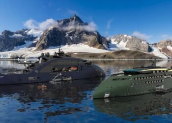 'ULSTEIN THOR' and 'ULSTEIN SIF' with an autonomous surface vehicle underway