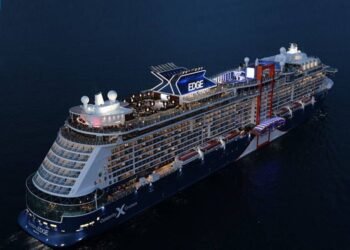 Image of Celebrity Edge at night