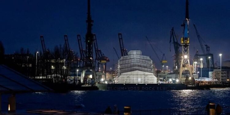 Russian Billionaire's Yacht Stuck in Hamburg Shipyard