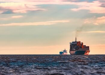 cargo ships underway