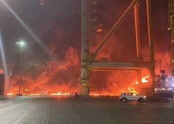 Blast and Fire in Dubai Port