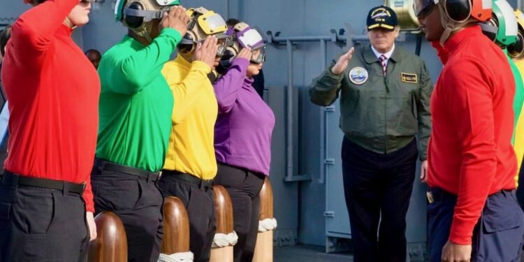 Donald-Trump-Aboard-Navy-Ship-USS Gerald Ford