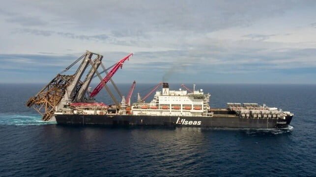 Photos: Pioneering Spirit Hoists 11,000 Tonne Jacket in a Single Lift