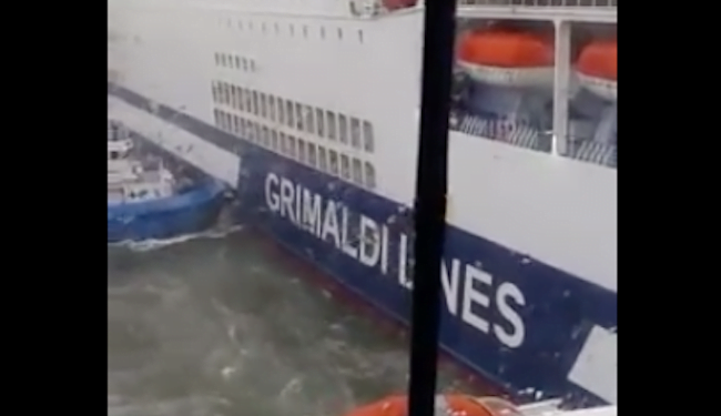 Incident Video: Two Ferries Collide in Olbia, Italy