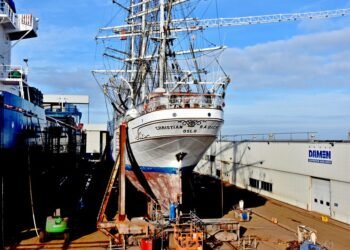 Tall Ship Christian Radich Completes Dry Dock Work at Damen Shiprepair Harlingen