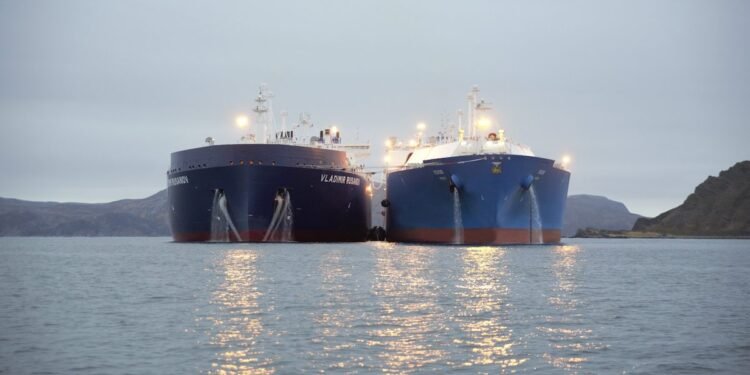 Yamal LNG ship-to-ship transfer