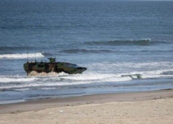 Another Marine Corps Amphibious Combat Vehicle Flips in the Surf Zone