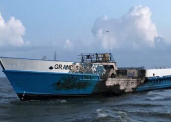 Crewboat ‘Grand Sun’ Catches Fire Off Louisiana -Photos