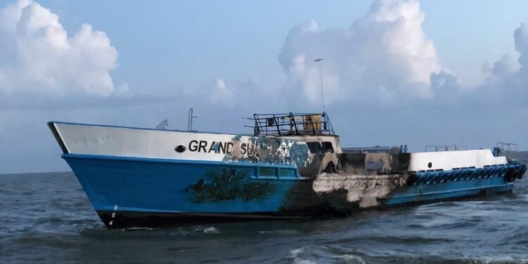 Crewboat ‘Grand Sun’ Catches Fire Off Louisiana -Photos