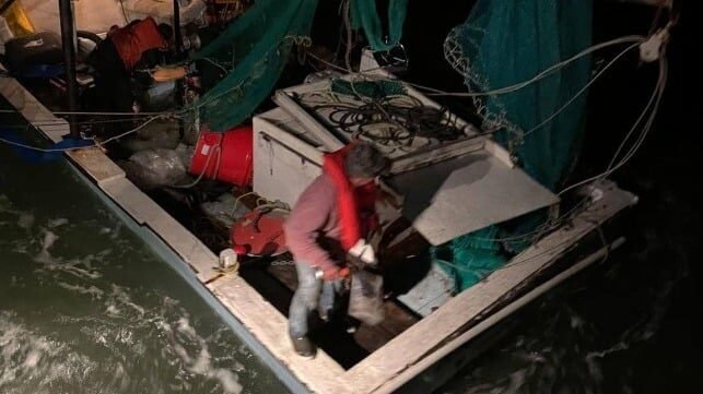 Video: Two Fishermen Narrowly Escape Sinking Vessel in Pamlico Sound