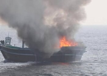U.S. Navy Rescues Crew of Burning Drug Boat in Gulf of Oman