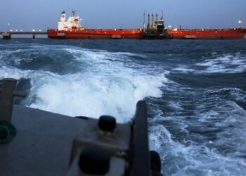 Oil tanker is docked in Venezuela