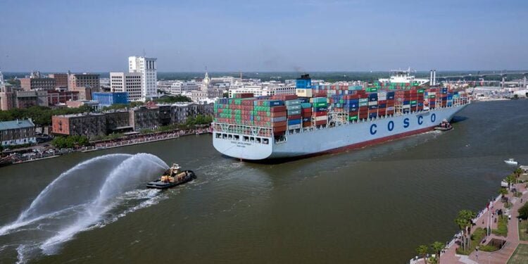 As Trump Talks of Trade Losses, China is a Win for UNITED STATE East Coast Ports cosco development visits savannah