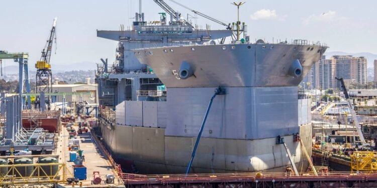 NASSCO Dry Dock Containing Newbuild Military Sealift Command Ship Accidentally Floods