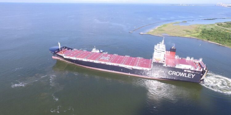 Crowley Takes Delivery of First LNG-Powered ConRo for Jones Act Puerto Rico Trade