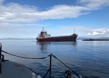 Dutch Cargo Ship Aground in the Pentland Firth Off Scotland