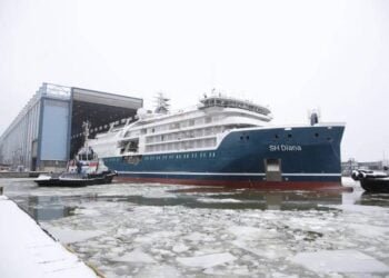 Swan Hellenic's SH Diana Floated Out at Helsinki Shipyard