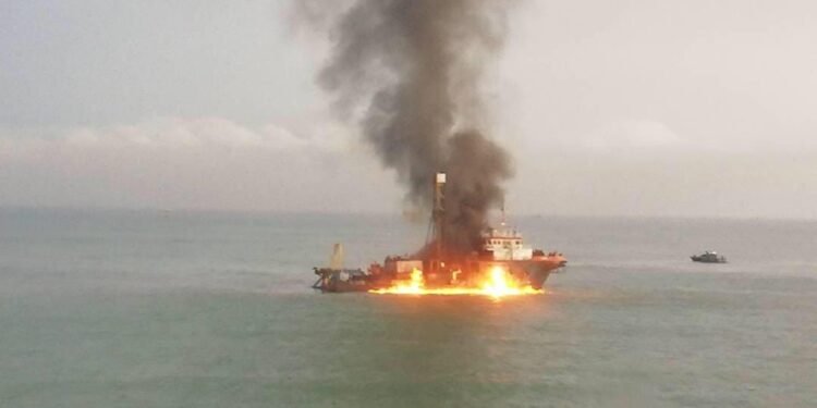 geo technical research vessel fire
