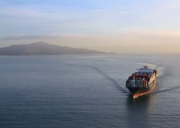 cargo ship at sea