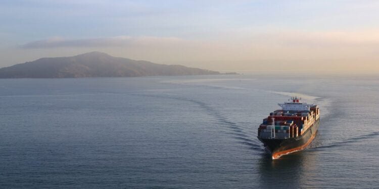 cargo ship at sea