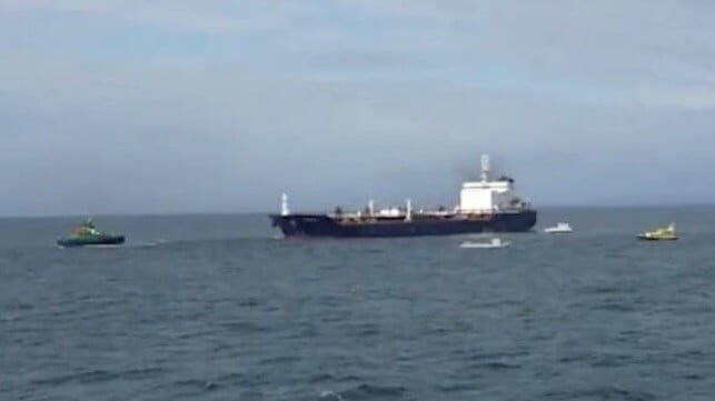 Video: Portugal Tows Burning Tanker to Sea as Weather Front Approaches Video: Portugal Tows Burning Tanker to Sea as Weather Front Approaches