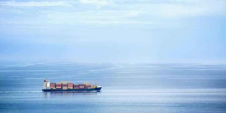 cargo ship at sea