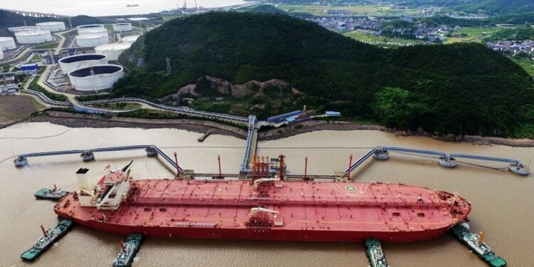 Oil tanker in Ningbo Zhoushan port